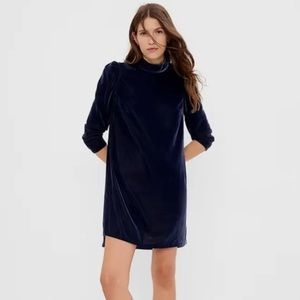 GAP Puff Sleeve Mockneck Velvet Mini Dress